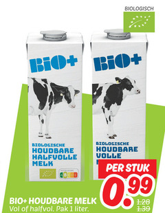  bio plus melk 1 biologisch biologische houdbare halfvolle halfvol pak liter volle stuk 99 