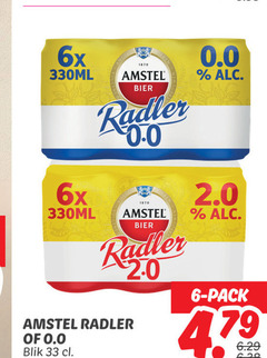  amstel radler bier 6 33 1870 6x 330ml 0.0 blik 2.0 pack 