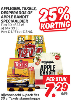  desperados apple bandit texels affligem speciaalbieren 6 25 30 33 speciaalbier fles blik 6x 330ml tarwebier pack skuumkoppe stuk 