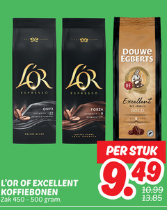  douwe egberts l or koffiebonen 12 19 100 espresso onyx intensity intense forza fiery meester koffiebranders joure excellent arabica gold rijk complex coffee beans zak stuk 9 