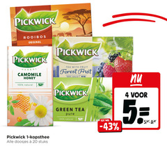  pickwick thee 1 4 5 20 100 200 rooibos original herbal camomile honey tea with fruit forest natural kopsthee doosjes stuks green 