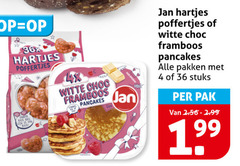  4 36 hartjes poffertjes witte choc framboos pancakes jan pakken stuks pak 