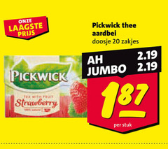  pickwick thee 20 aardbei doosje zakjes jumbo stuk tea with pro strawberry 