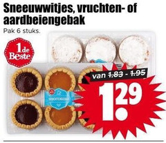  6 sneeuwwitjes vruchten aardbeiengebak pak stuks 12 