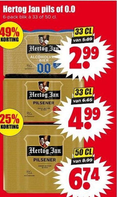  hertog jan blikjes bier 6 25 33 50 pils 0.0 pack blik jam 00 pilsener zacht bitter 8 99 