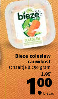  19 100 250 bieze coleslaw rauwkost schaaltje 