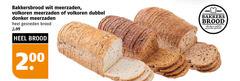 brood bakkersbrood wit meerzaden volkoren dubbel donker gesneden 2 bakkers dag vers gebakken 