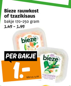  bieze rauwkost tzazikisaus bakje kilo v.a. seizoenen 
