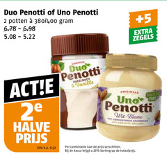  duo penotti hazelnootpasta 2 25 uno potten 400 5 zegels 2e halve kilo v.a. hazelnoot vanille originale free wit blanc combinatie kassa 