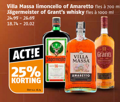  25 700 1000 villa massa limoncello amaretto fles ml whisky jagermeister grants liter v.a. 