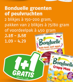  1 2 450 bonduelle groenten peulvruchten blikjes pakken 80 kilo v.a. rode kool appel crispy mais taste 