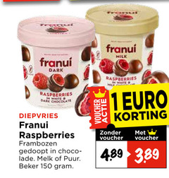  1 150 dark raspberries white milk chocolate diepvries frambozen gedoopt choco lade melk puur beker voucher 