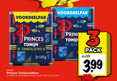  princes tonijn in blik 3 zonnebloemolie gecertificeerd tonijnstukken water pack bureau 3.99 