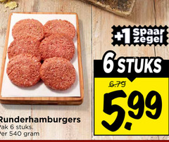  6 runderhamburgers pak stuks 1 spaar zegel 5 99 
