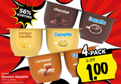  danette toetje 4 saveur vanille danone soorten chocolat caramel pack 