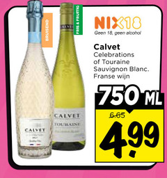 witte wijn 18 750 calvet bruisend fris fruitig nix18 alcohol celebrations touraine sauvignon blanc franse ml 