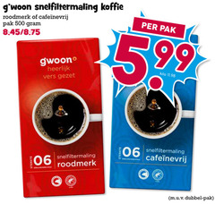  gwoon koffie 500 snelfiltermaling roodmerk pak vers 5.99 kilo 06 rom am dubbel 