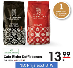  cafe riche koffiebonen 1 2 italian selection zakken espresso dark roast regular eerlijke zak kilo 