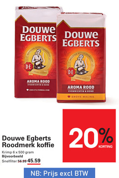  6 500 douwe egberts meester koffie branders joure aroma rood evenwichtig rond snelfiltermaling grove maling roodmerk krimp snelfilter 
