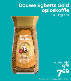  douwe egberts oploskoffie 120 200 gold meester joure excellent cups smooth 