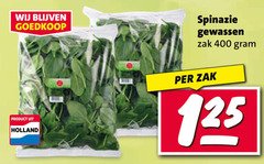  400 holland spinazie gewassen zak 