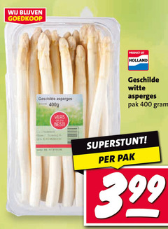  asperges 400 geschilde vers open best holland witte pak 