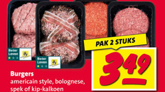  2 beter leven burgers americain style bolognese spek kip kalkoen pak stuks 