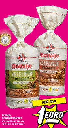  10 bolletje vezelrijk beschuit meerzaden donker volkoren rund pak stuks 