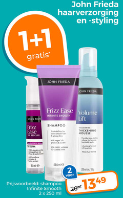  1 2 20 26 250 john frieda haarverzorging styling fried frizz volume infinite smooth lift weightless serum damaged hair strong strand with complex pine protein shampoo controls for salon glossy shine silk proteins medium to coarse kickstarter thickening mousse lasting bouncy touchable styles volumising formula from flat 50ml ml 