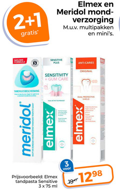  1 2 3 elmex meridol mondreinigingsproducten verzorging multipakken nieuwe formule sensitive anti caries tandvleesbescherming beschermen terugkerend incidenteel tandvlees oorzaak bloedend sensitivity gum care dual active technology soya da original protective shield tandpasta ml 