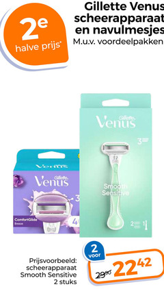  2 3 4 2e halve gillette venus scheerapparaat navulmesjes voordeelpakken smooth sensitive breeze stuks 