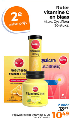  2 15 30 200 500 1000 2e halve roter vitamine blaas stuks weerstand hoog gedoseerd opneembare mg suikervrij sinaasappelsmaak kauwtabletten capsules 