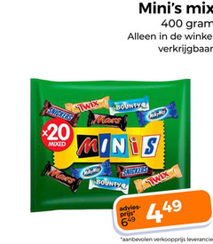  20 400 mix snickers mixed mars twix bounty milky minis 