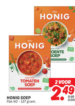  honig soep 2 1867 tafel basis tomaten boodschappenlijstje achterzijde pak kruiden specerijen groente 