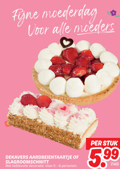  5 6 fijne moederdag moeders dekavers aardbeientaartje slagroomschnitt liefdevolle decoratie personen stuk 99 