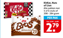  bros lion kitkat chocoladerepen 5 6 20 279 17x nestle mini win melkchocolade nuts pakken stuks pak 