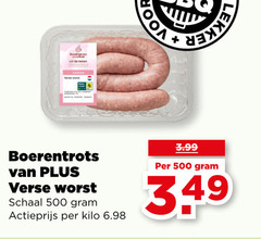  500 boerentrots verse worst schaal actieprijs kilo 3.99 