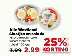  25 400 westland luxe huzaren slaatjes salade huzarenschotel schaal 3.99 