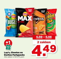  cheetos doritos lays zoutjes chips 2 party pack nacho cheese flavour naturel r nibbit sticks 1 messen zegel nutri score partypacks zakken crunch taste iconic 