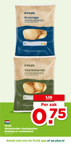  aardappelen 1 kruimige koken bakken poffen 1kg land oorsprong nutri score vastkokende salades zak nederlandse kruimig vastkokend kilo plus.nl 