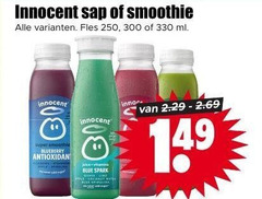  100 250 300 330 innocent sap smoothie fles ml blueberry blue 
