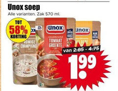  unox soep zak ml champignonsoep tomaat groente 