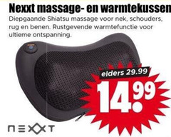  nexxt massage- warmtekussen diepgaande shiatsu massage nek schouders rug benen rustgevende warmtefunctie ultieme ontspanning elders 