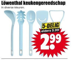  5 keukengereedschap kleuren delig elders 5.99 