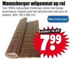  90 100 180 wilgenmat rol natuurlijke materiaal lange levensduur afschermen tuin balkon cm elders 