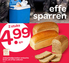  brood 2 stuks effe sparren gebakken warme bakker ambachtelijke bruin wit fijn volkoren 