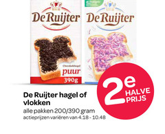  2 ruijter deruijter puur 390g hagel vlokken pakken 200 varieeren halve 