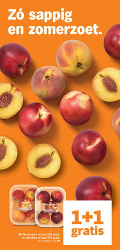  1 500 sappig perziken nectarines schaal actieprijs 3.99 
