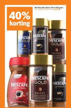  nescafe oploskoffie 6 7 40 100 120 200 potten varieeren gold espresso nieuwe decaf rijk zacht zorgvuldig gebrande arabica koffiebonen intense aroma intensity original rijke volle soepel verfijnd 