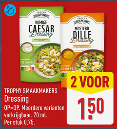  2 150 trophy smaakmakers romige caesar dressing mosterd dille vleugje ml nutri score serveersuggestie meerdere stuk 
